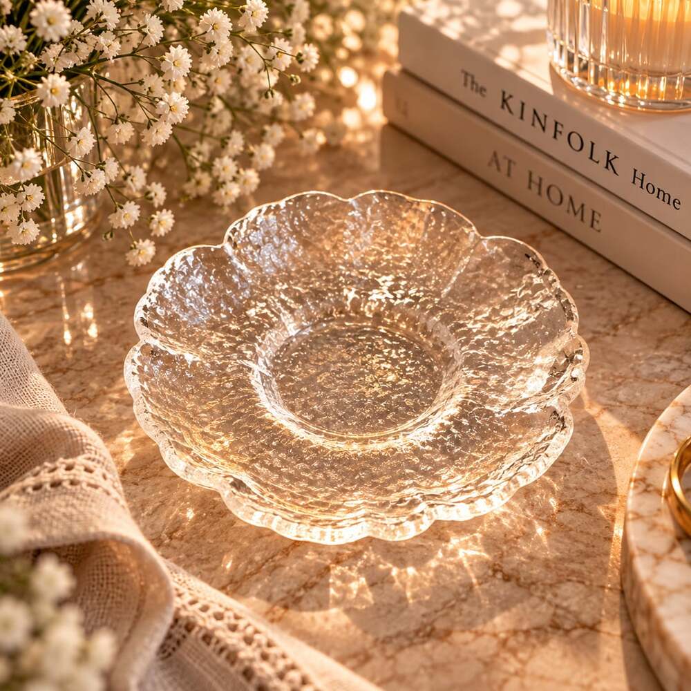 10 Pack 4.7 Inch Clear Glass Plates Vintage Glass Honduras